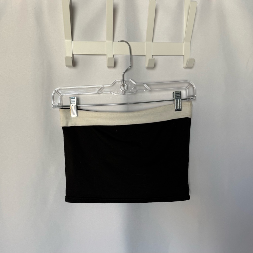 Edikted Two-Tone Black and White Crop Tube Top